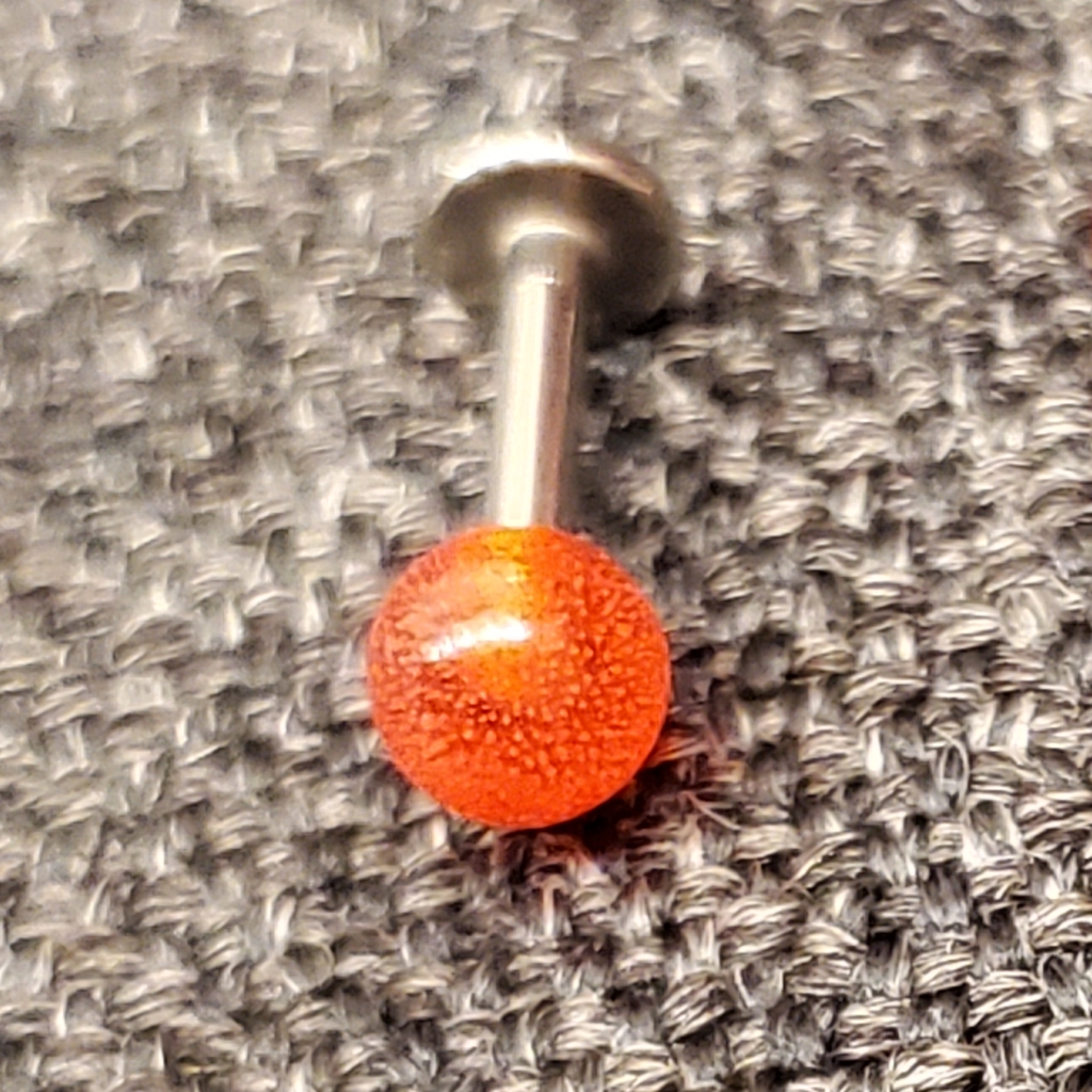 Labret Monroe Jewelry Ball Design 14g 38 10mm Lip Tragus Helix Stud Orange